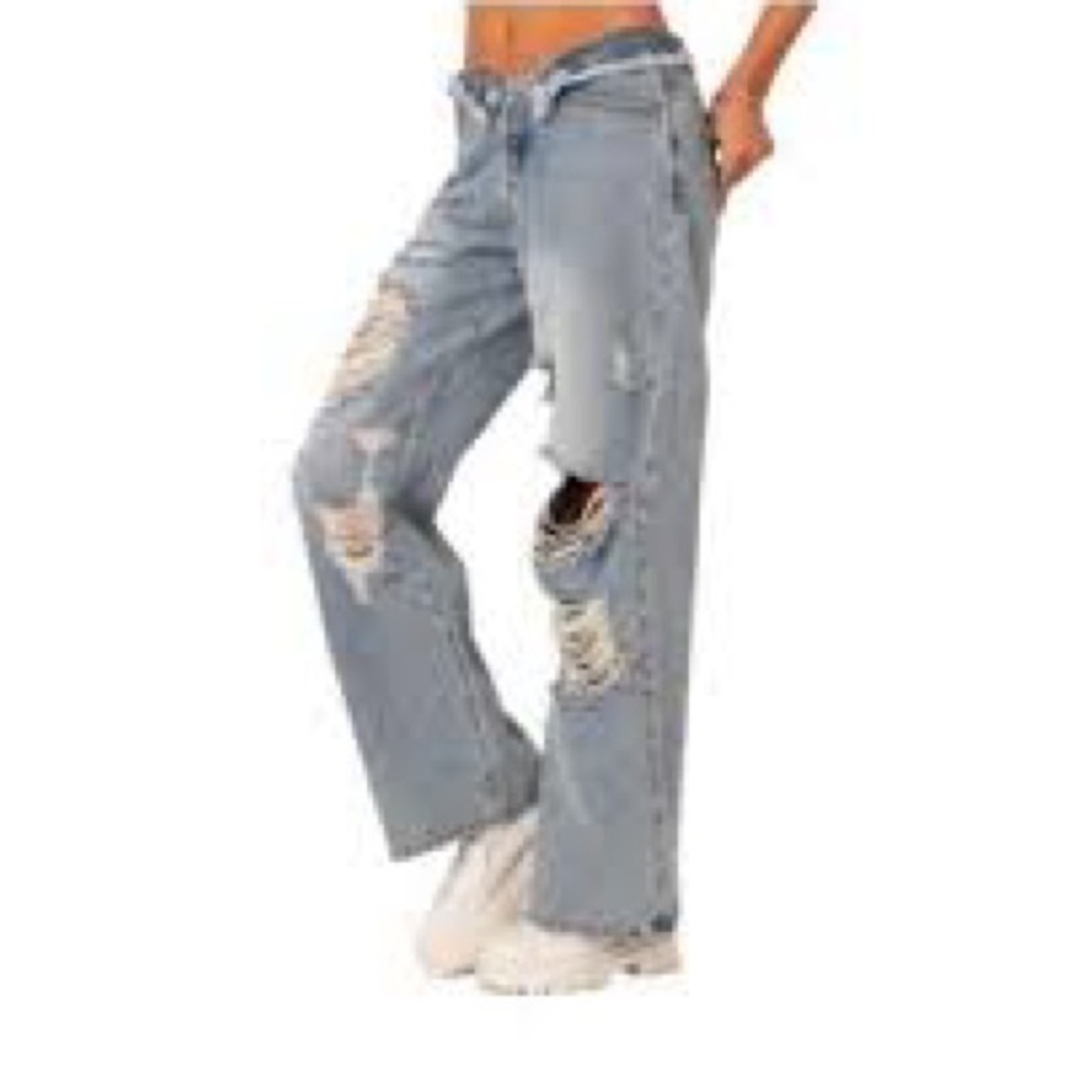 Edikted distressed jeans size medium excellent condition - Picture 2 of 4